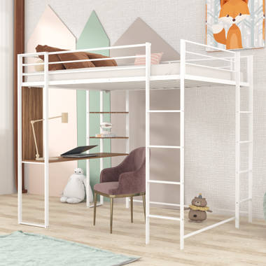 Cheap white outlet loft bed